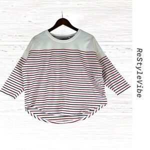 VINEYARD VINES Women’s Size M Top Shirt Striped Nautical Style 3/4 Sleeve Crew